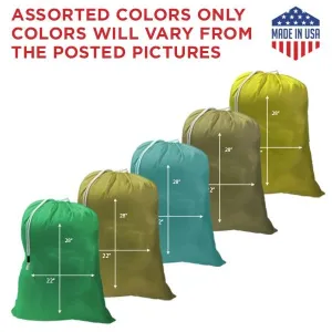 22" x 28" Heavy NYLON Laundry Bags || Water-proof || Random (Mixed)  Colors