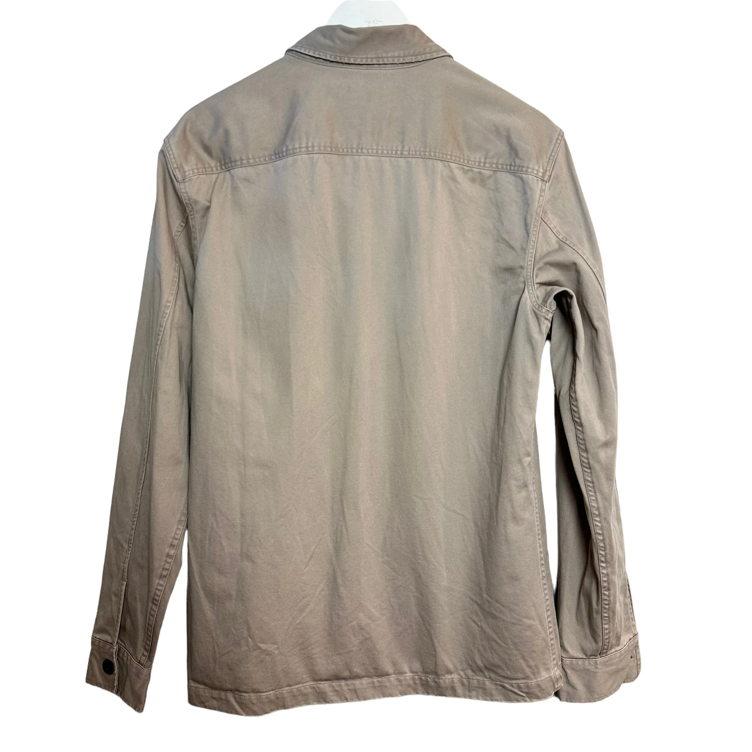 AllSaints Firebase Long Sleeve Shirt Military Overshirt Button Up Collared Sand Khaki Small