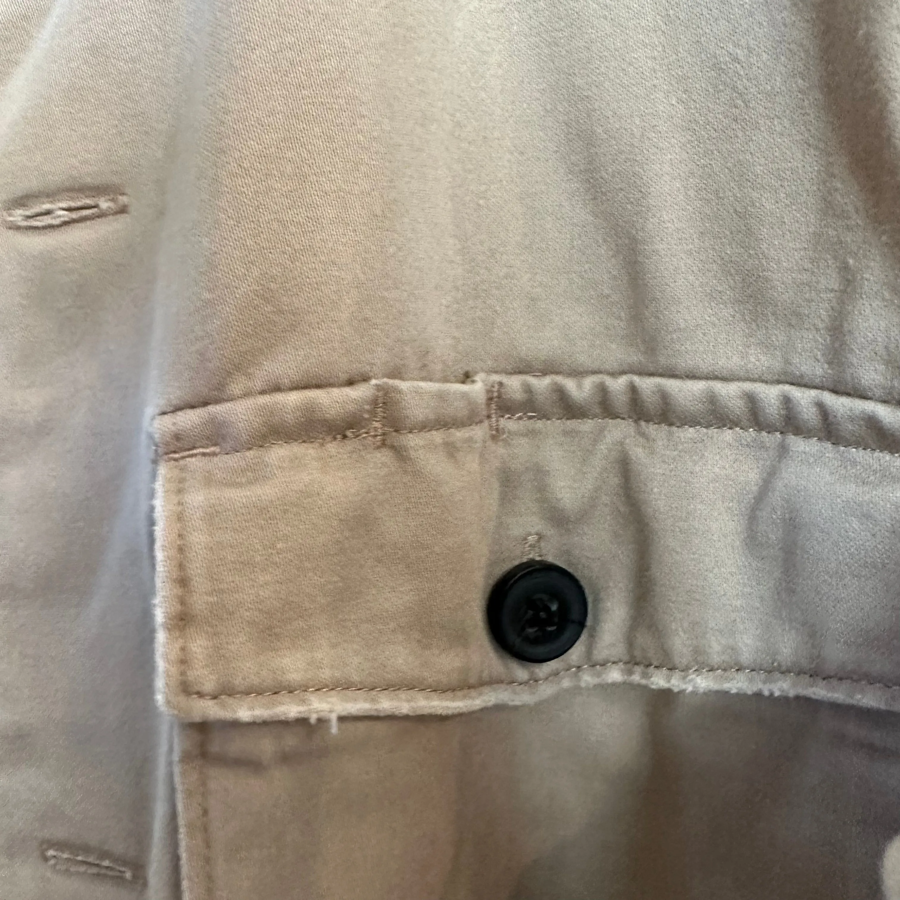 AllSaints Firebase Long Sleeve Shirt Military Overshirt Button Up Collared Sand Khaki Small