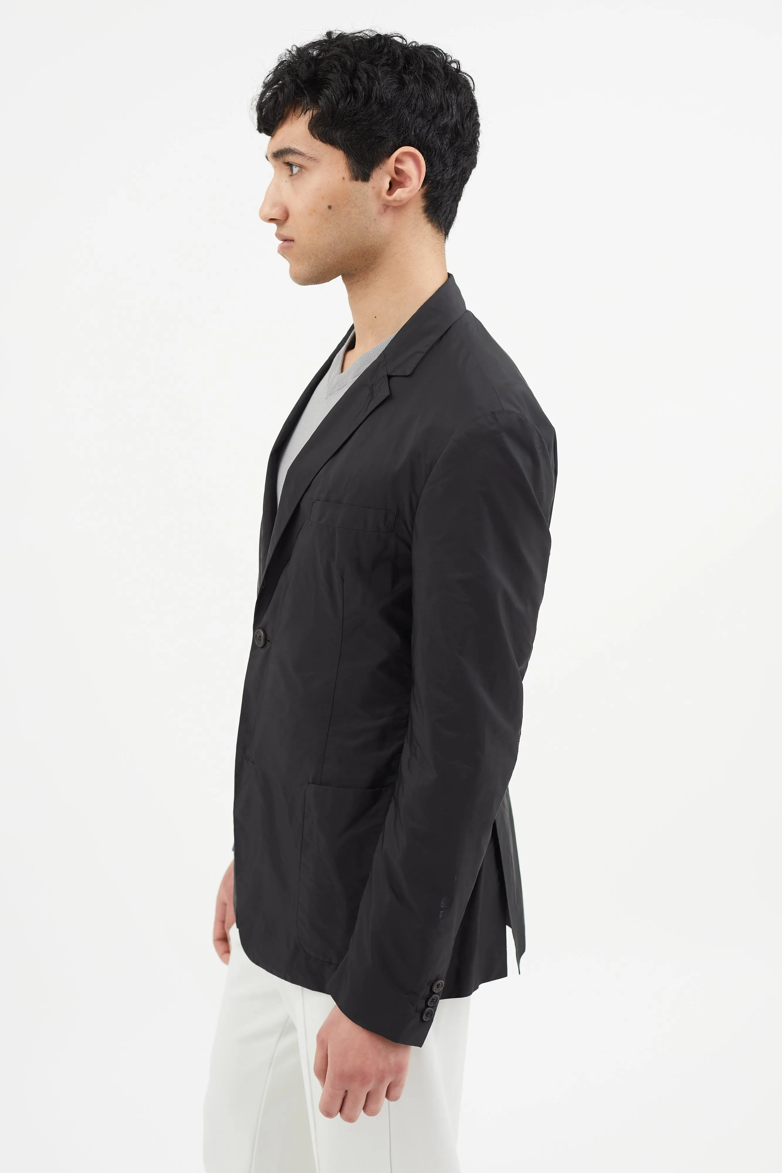 Black Nylon Blazer
