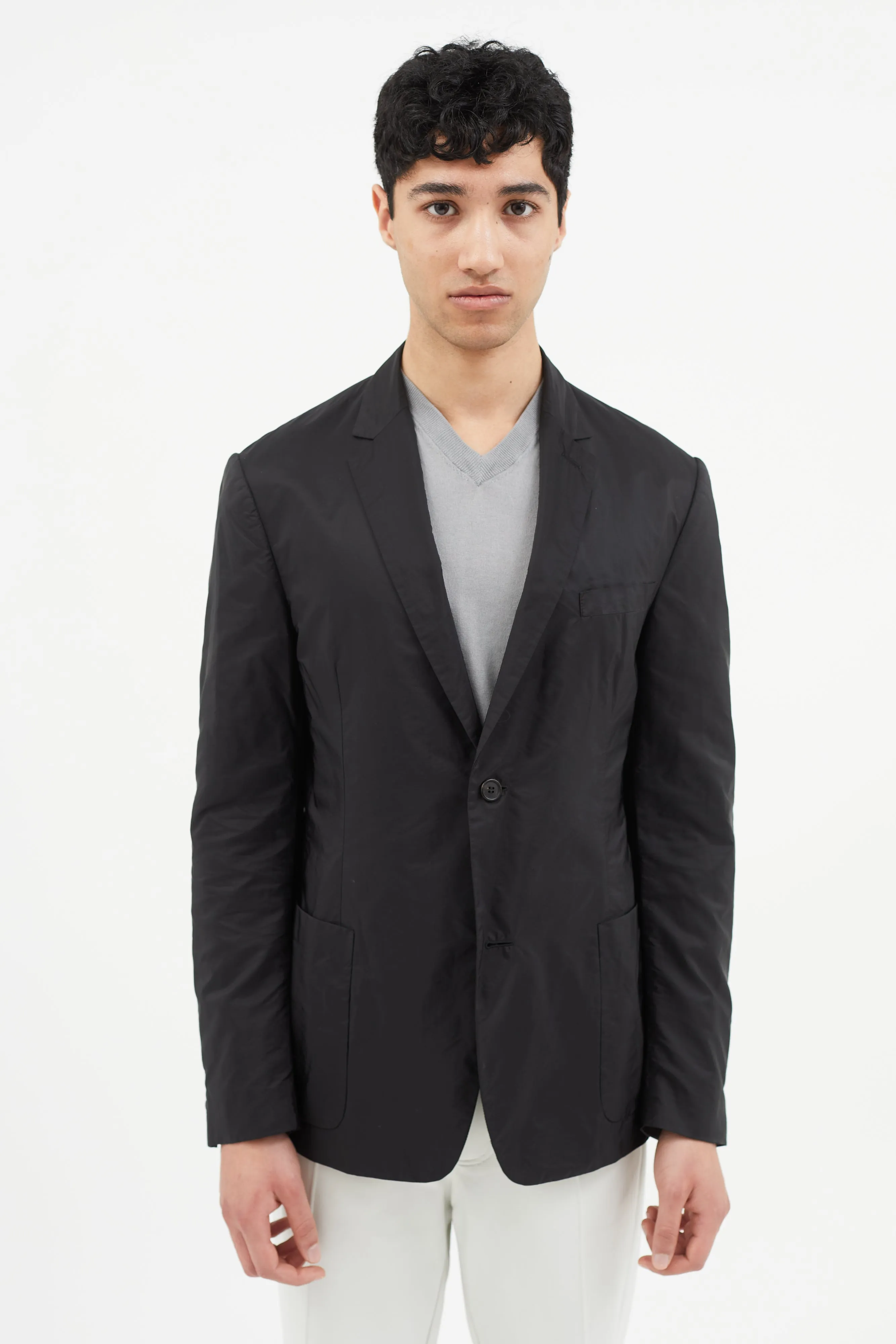 Black Nylon Blazer