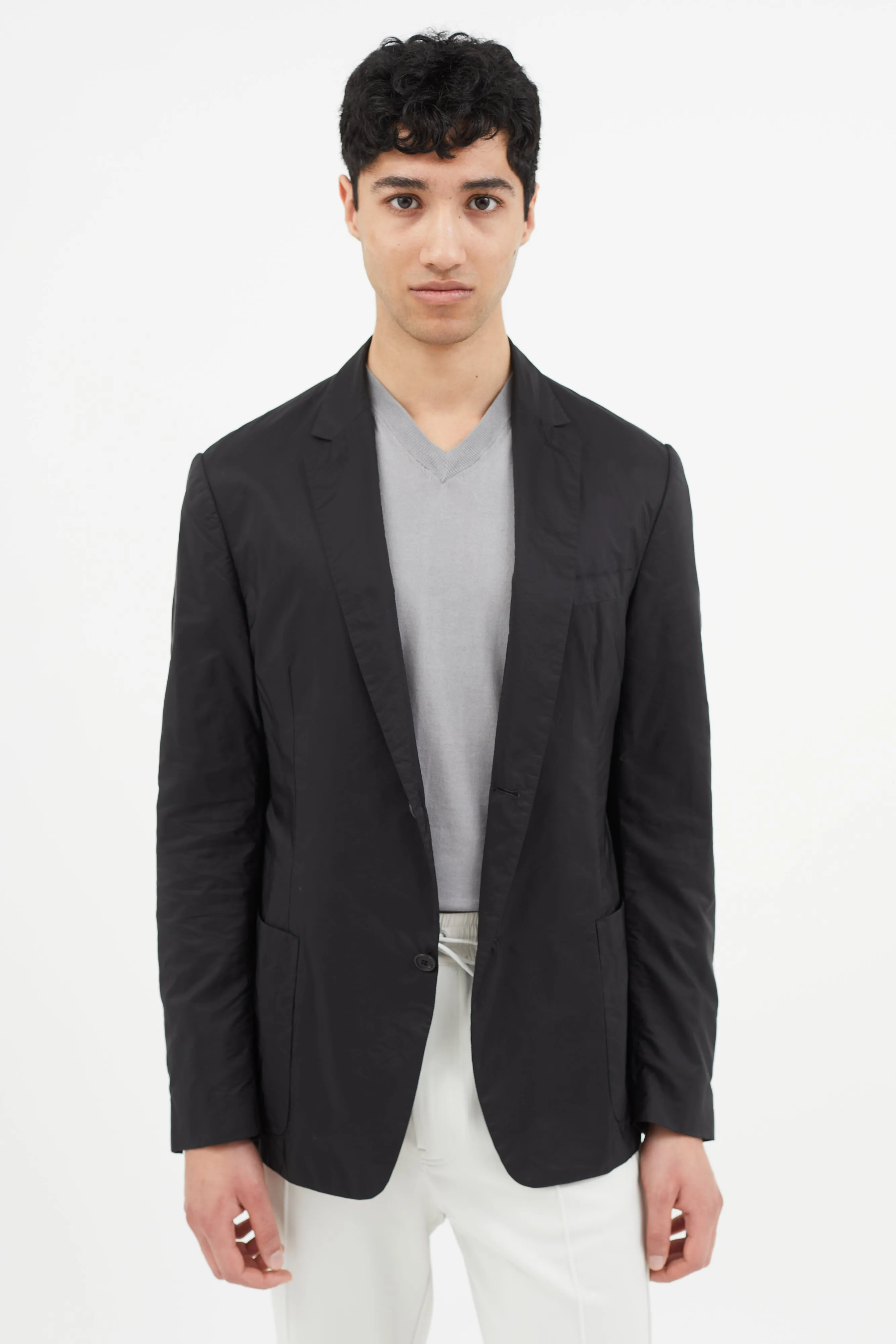 Black Nylon Blazer