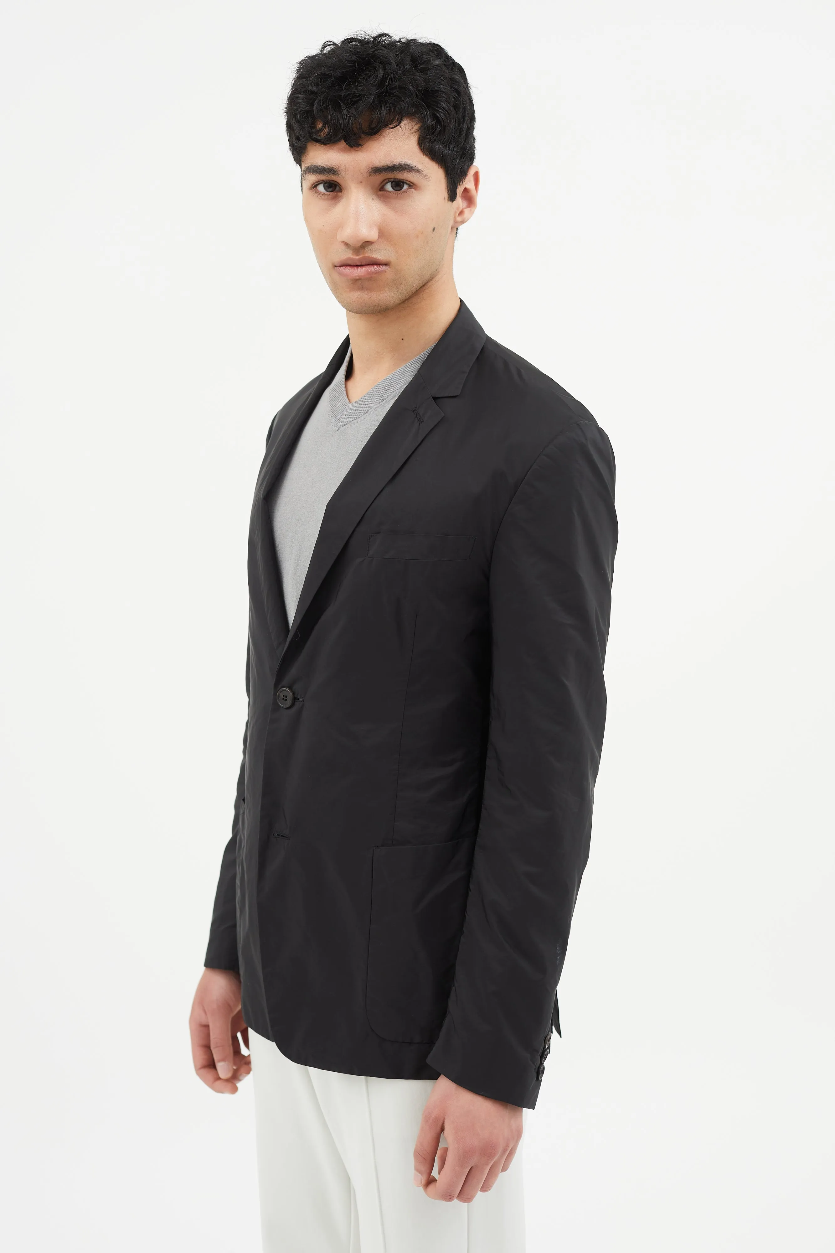 Black Nylon Blazer