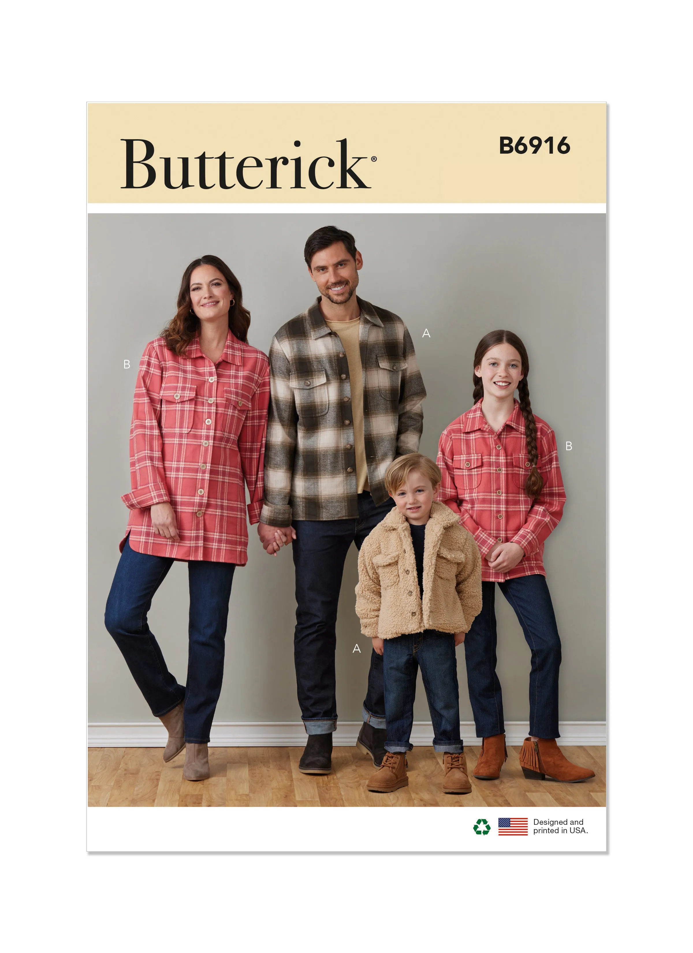Butterick sewing pattern 6916 Children's, Teens and Adults Jacket