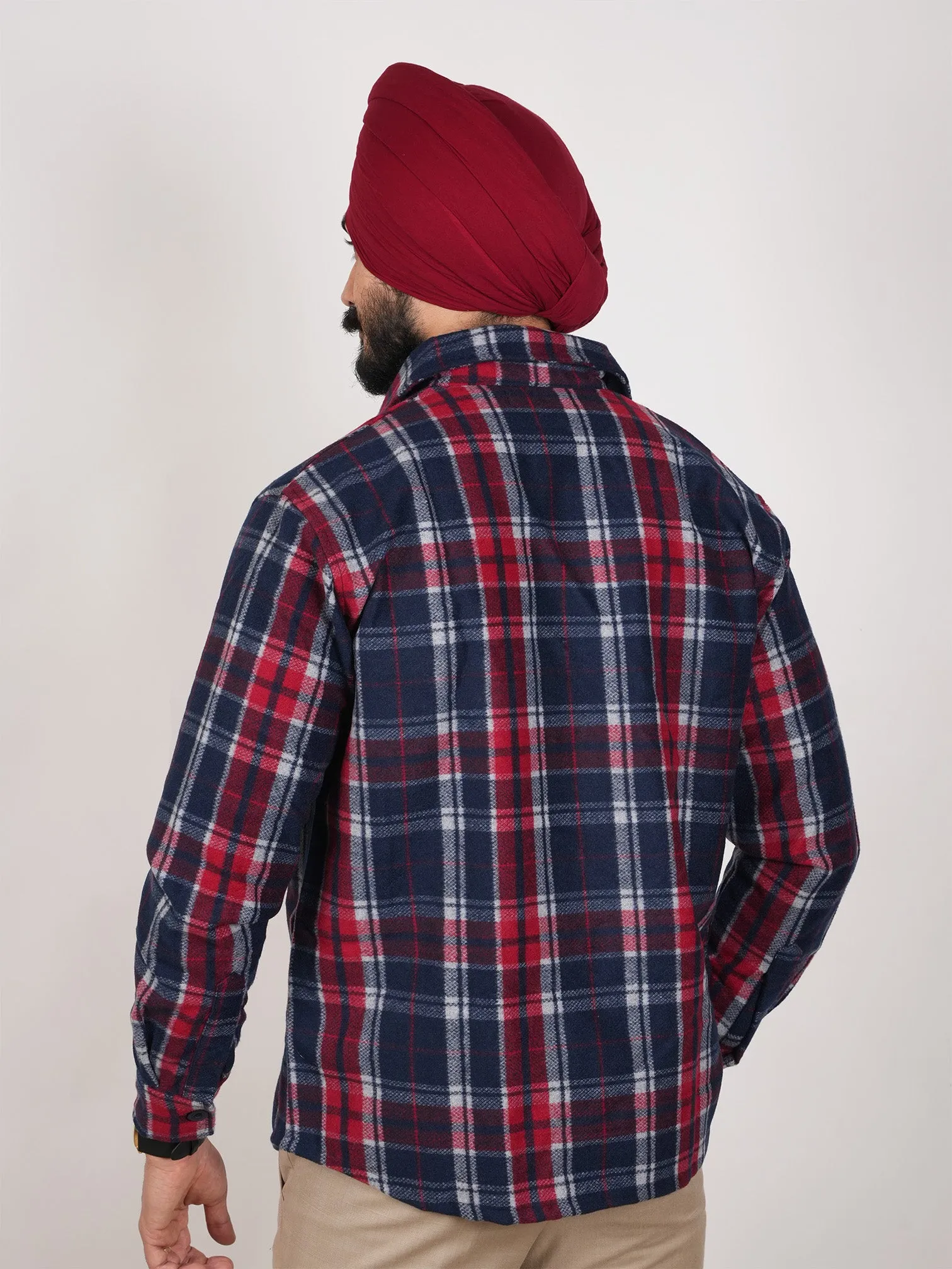 Carmine Red 6 Pockets Shacket