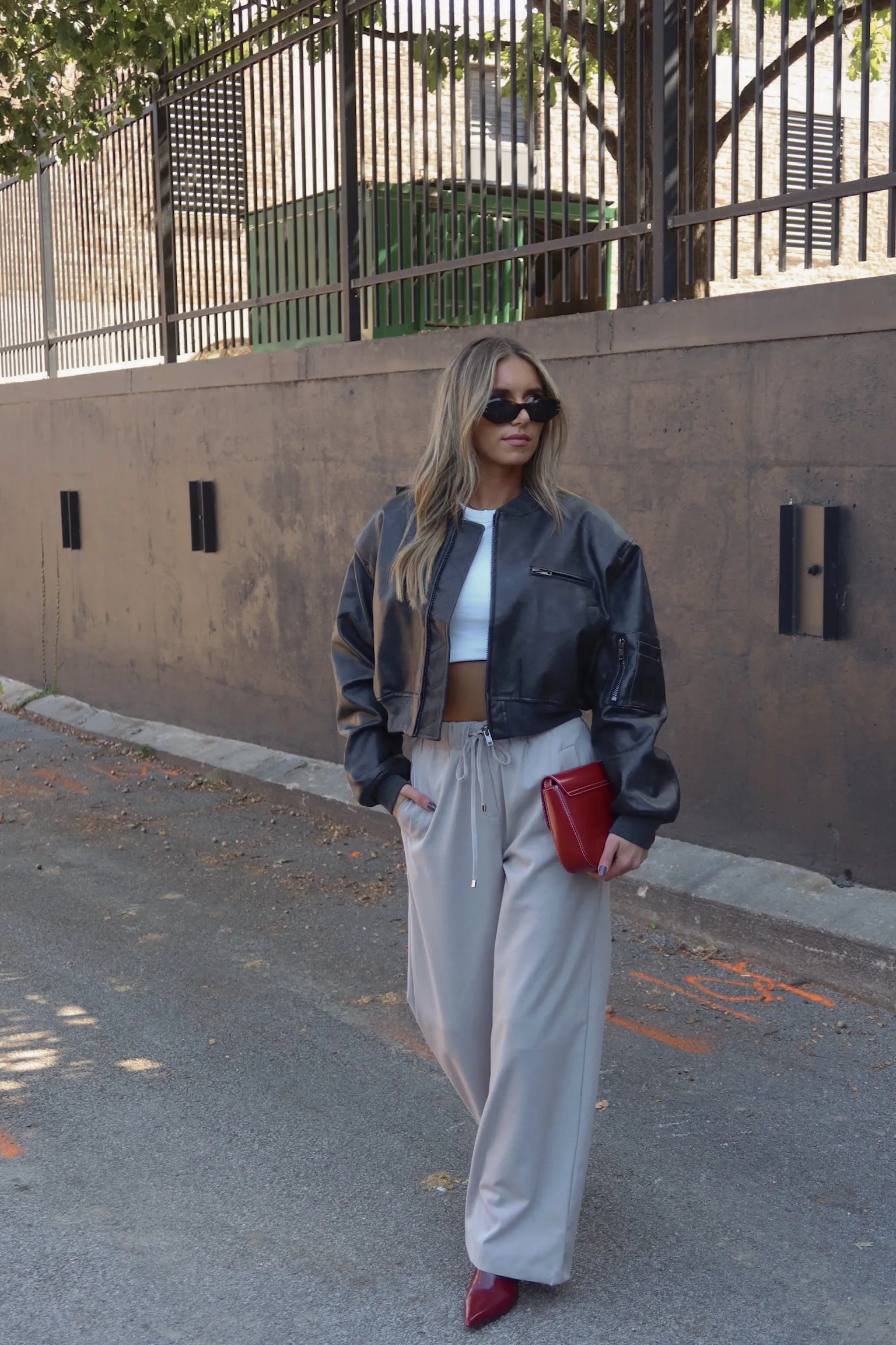 Charcoal Grained Faux Leather Jacket