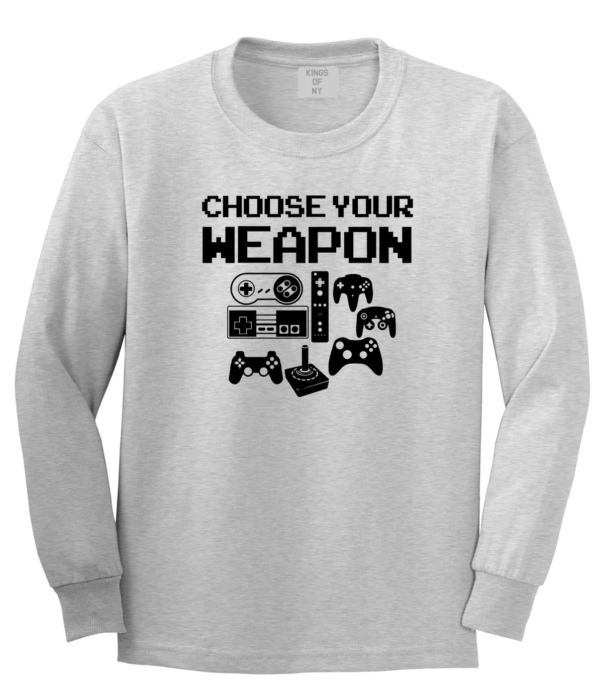 Choose Your Weapon Funny Gamer Mens Long Sleeve T-Shirt