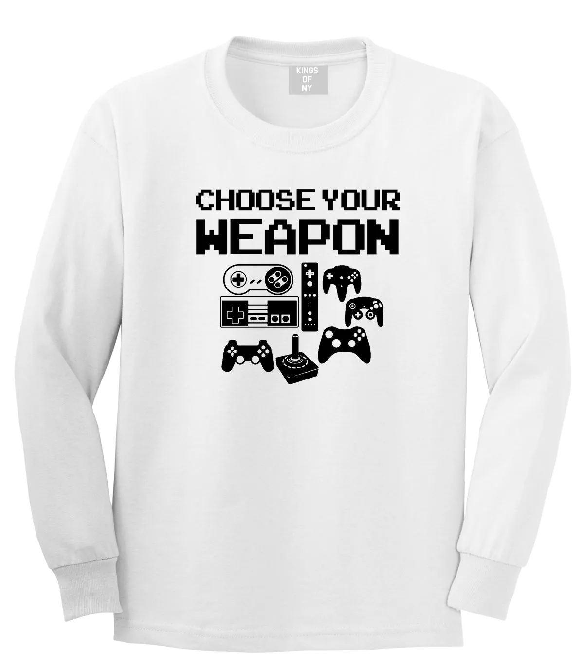 Choose Your Weapon Funny Gamer Mens Long Sleeve T-Shirt