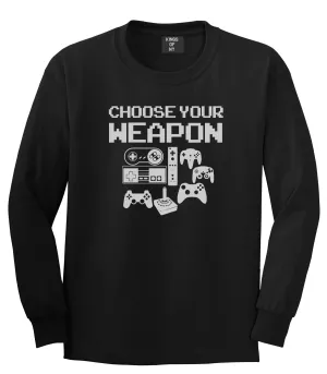 Choose Your Weapon Funny Gamer Mens Long Sleeve T-Shirt