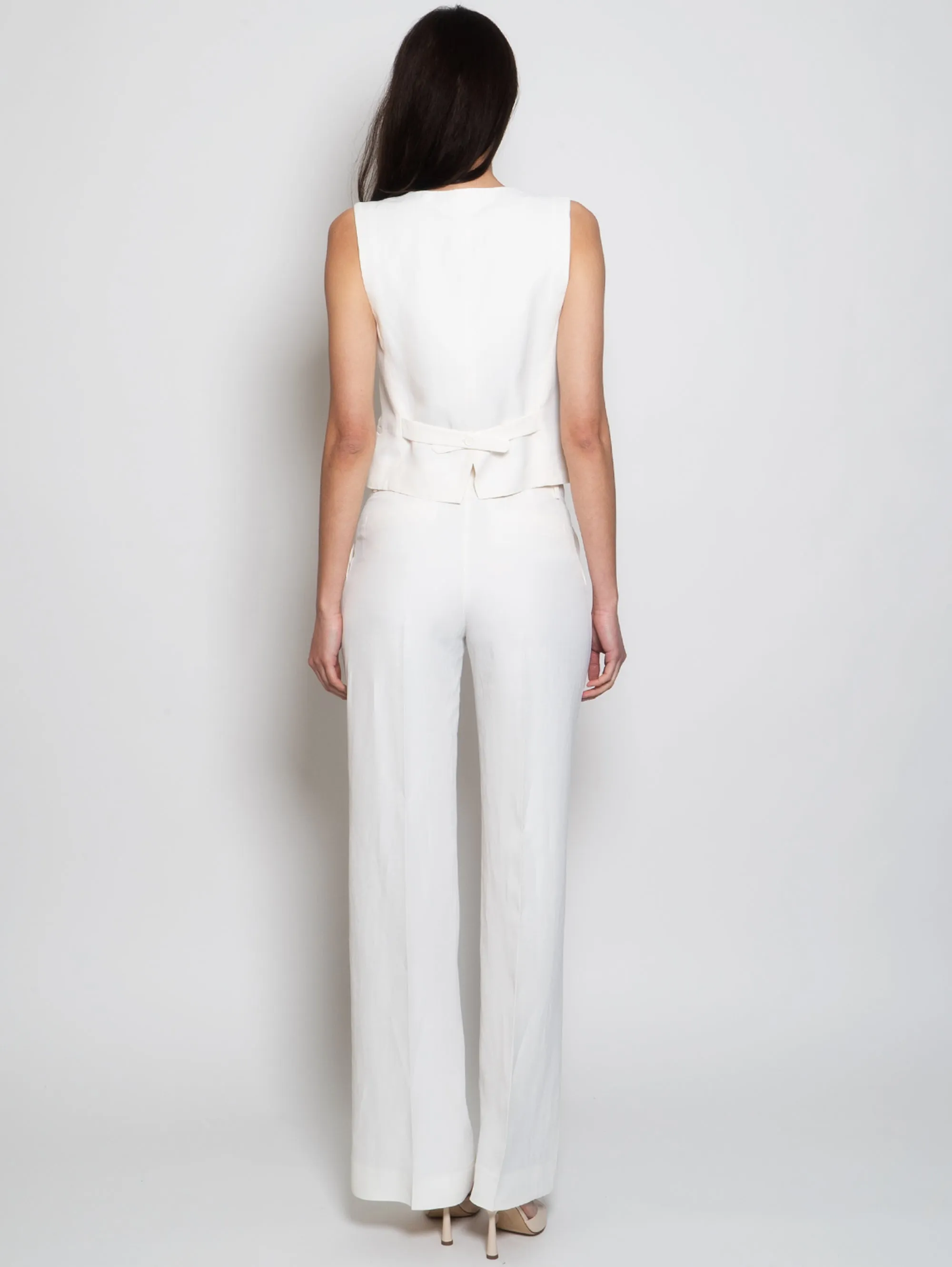 Gilet con Scollo a V Panna