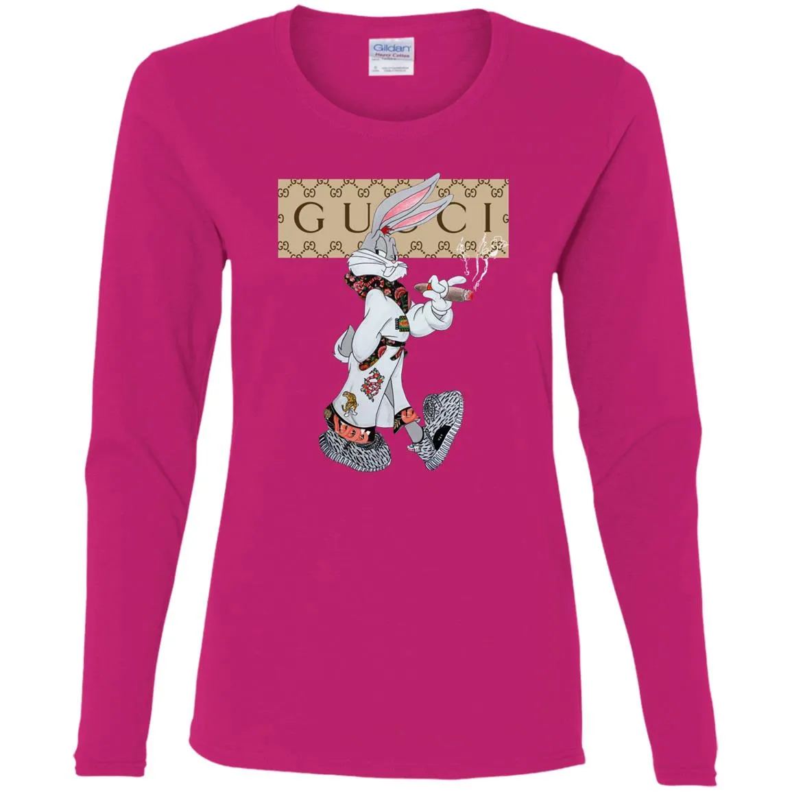 Gucci Rabbit Smoking Tshirt Women Long Sleeve Shirt