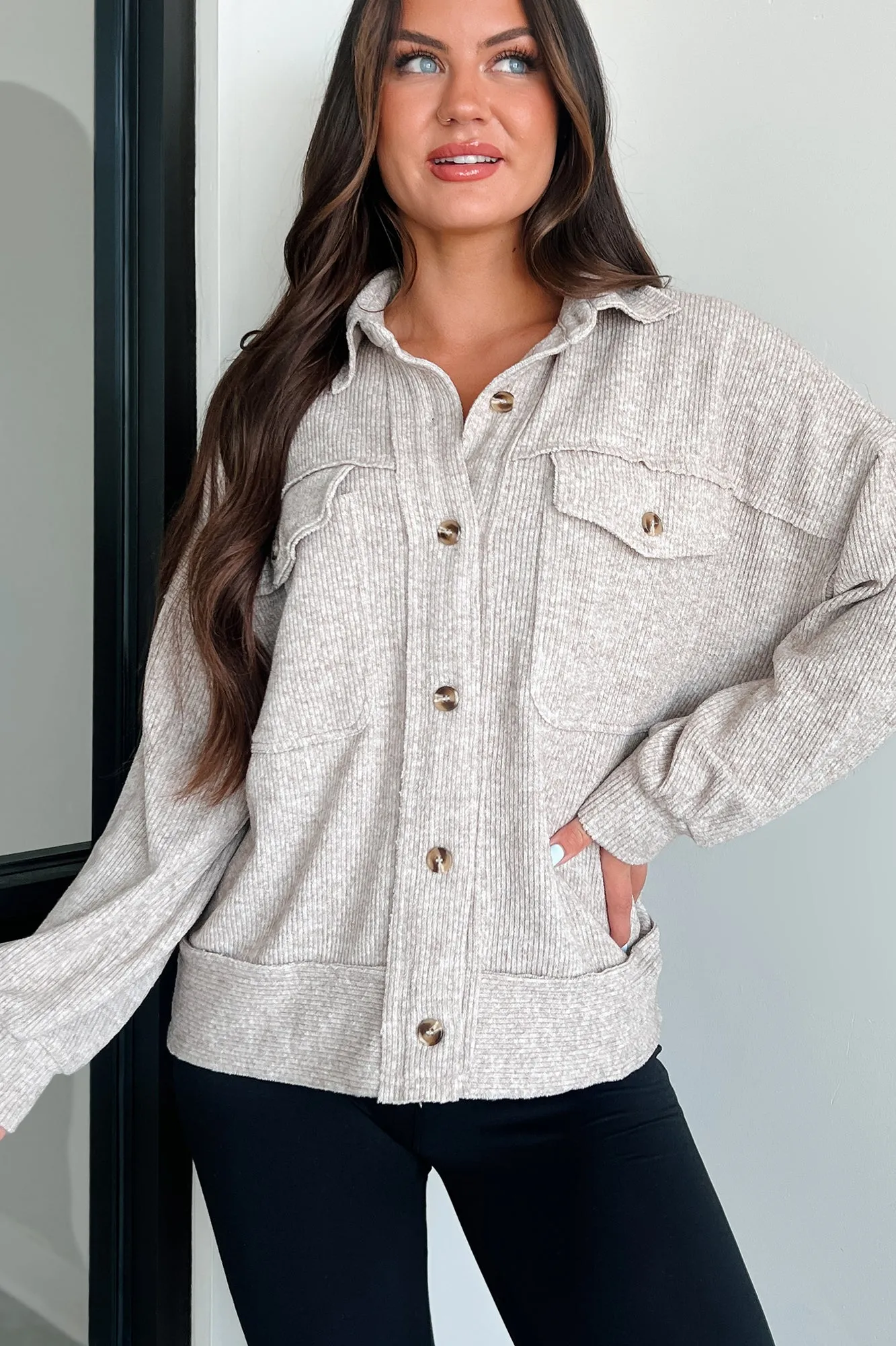 Iona Knit Shacket (Oatmeal)