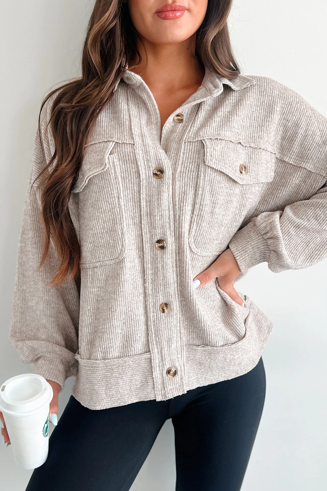Iona Knit Shacket (Oatmeal)