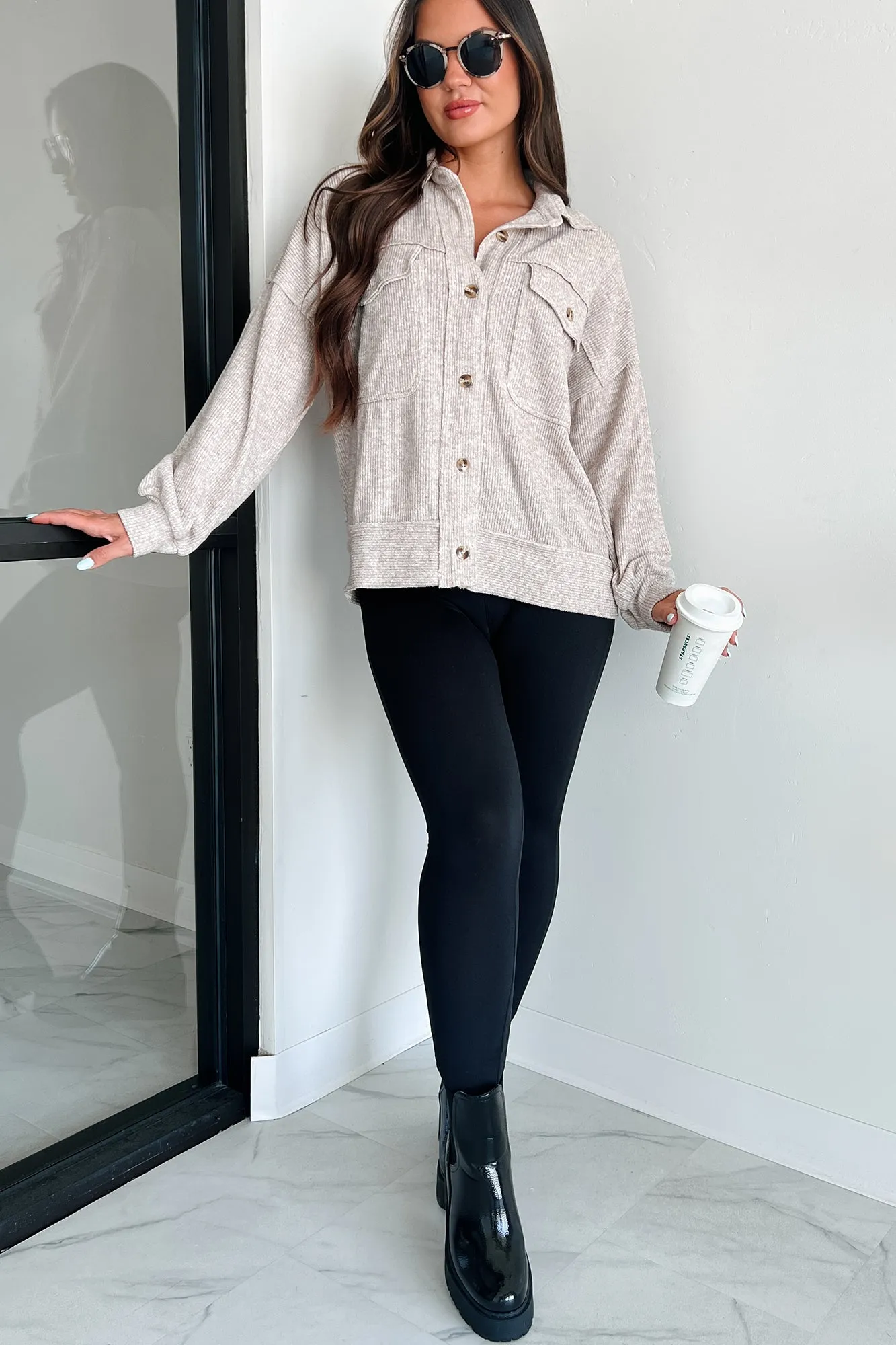 Iona Knit Shacket (Oatmeal)