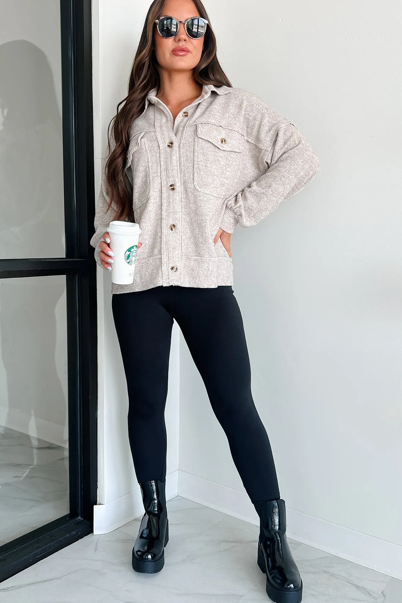 Iona Knit Shacket (Oatmeal)