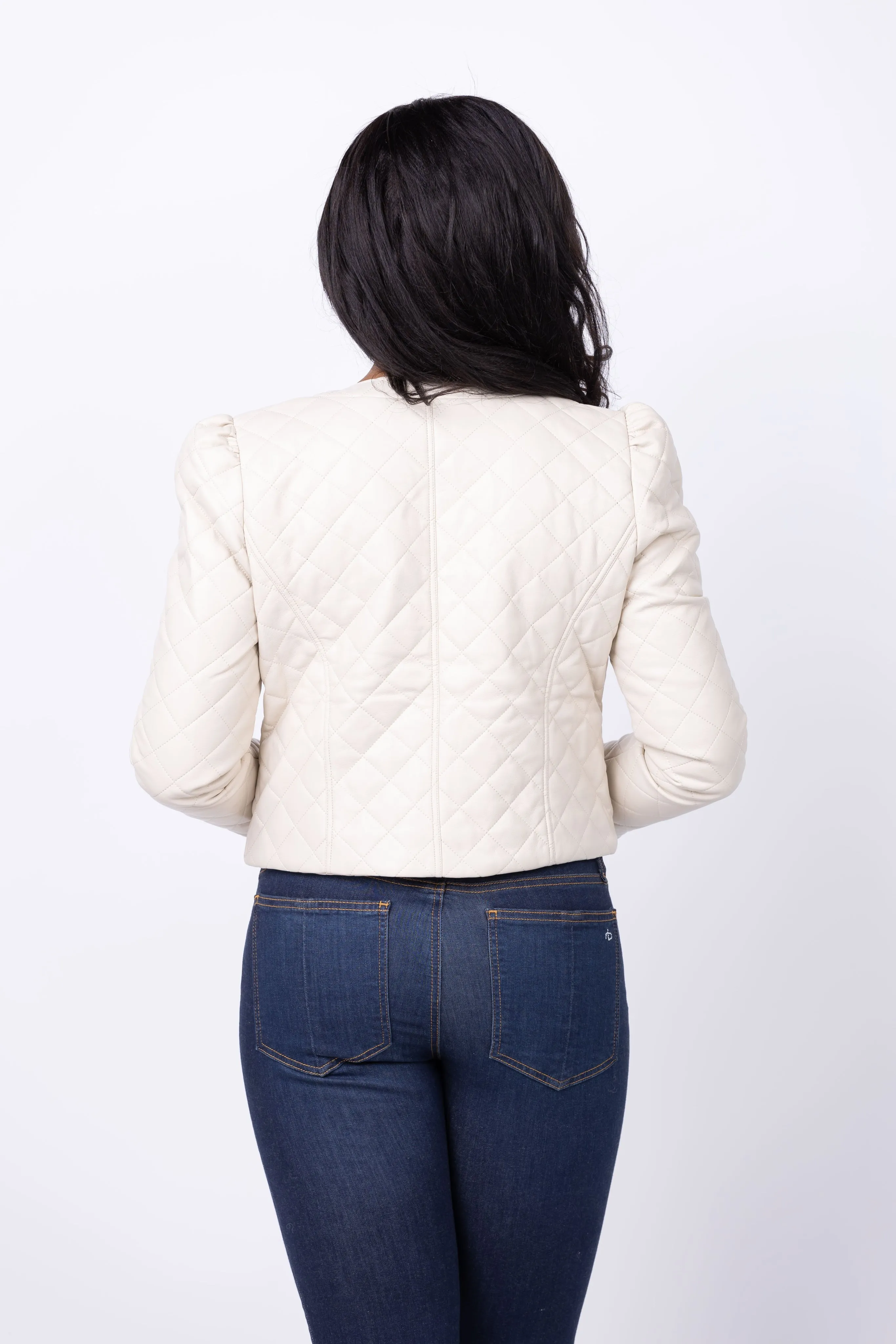 J. Society Quilted Leather Jacket in Natural