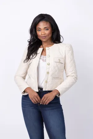 J. Society Quilted Leather Jacket in Natural
