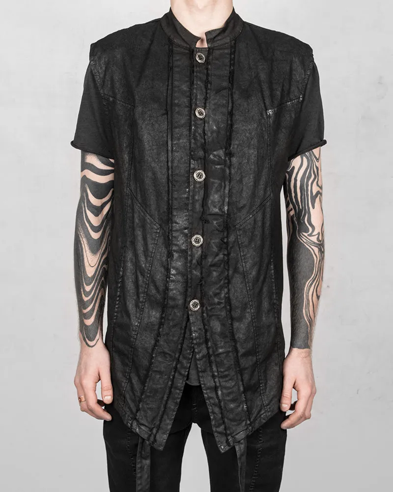 Janum long laminated cotton vest