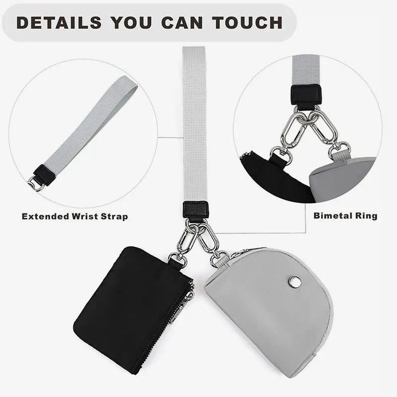 Mini Wristlet Wallet for Women Lightweight Nylon Coin Purses Pouch