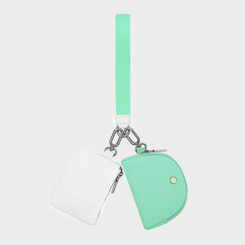 Mini Wristlet Wallet for Women Lightweight Nylon Coin Purses Pouch