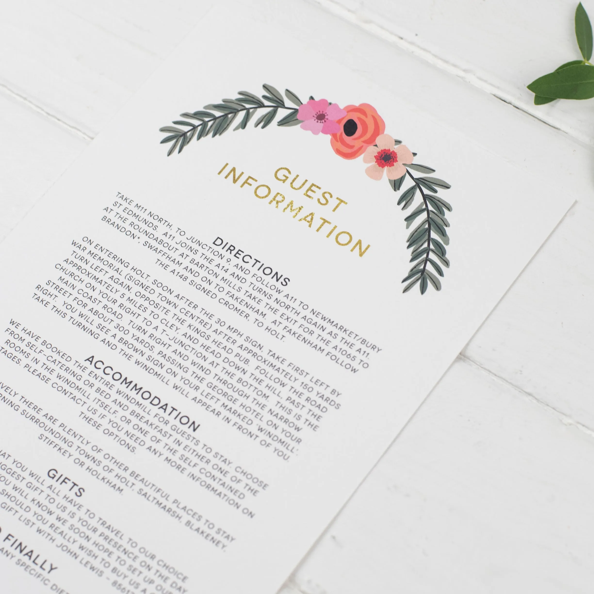Modern Botanical Information Card