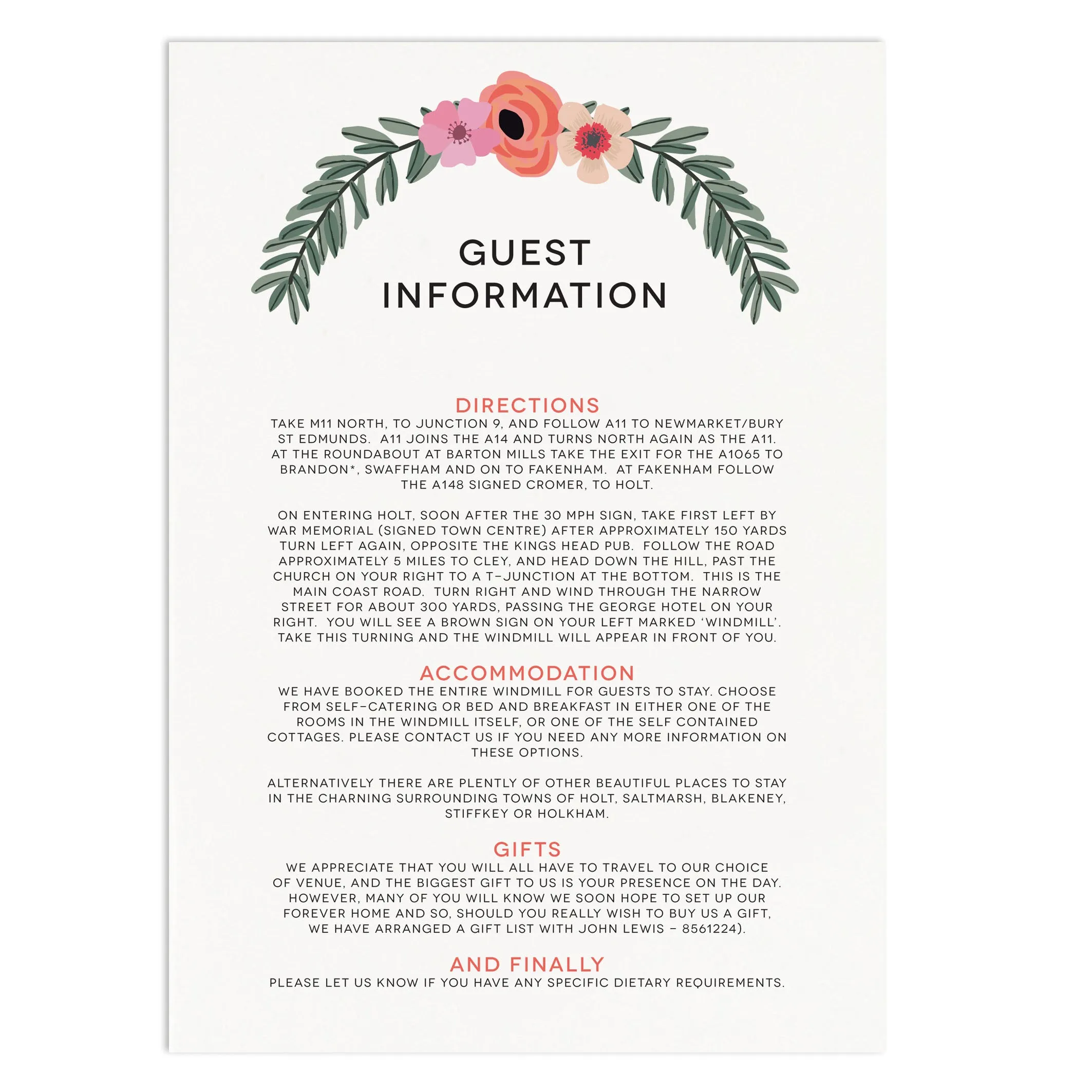 Modern Botanical Information Card
