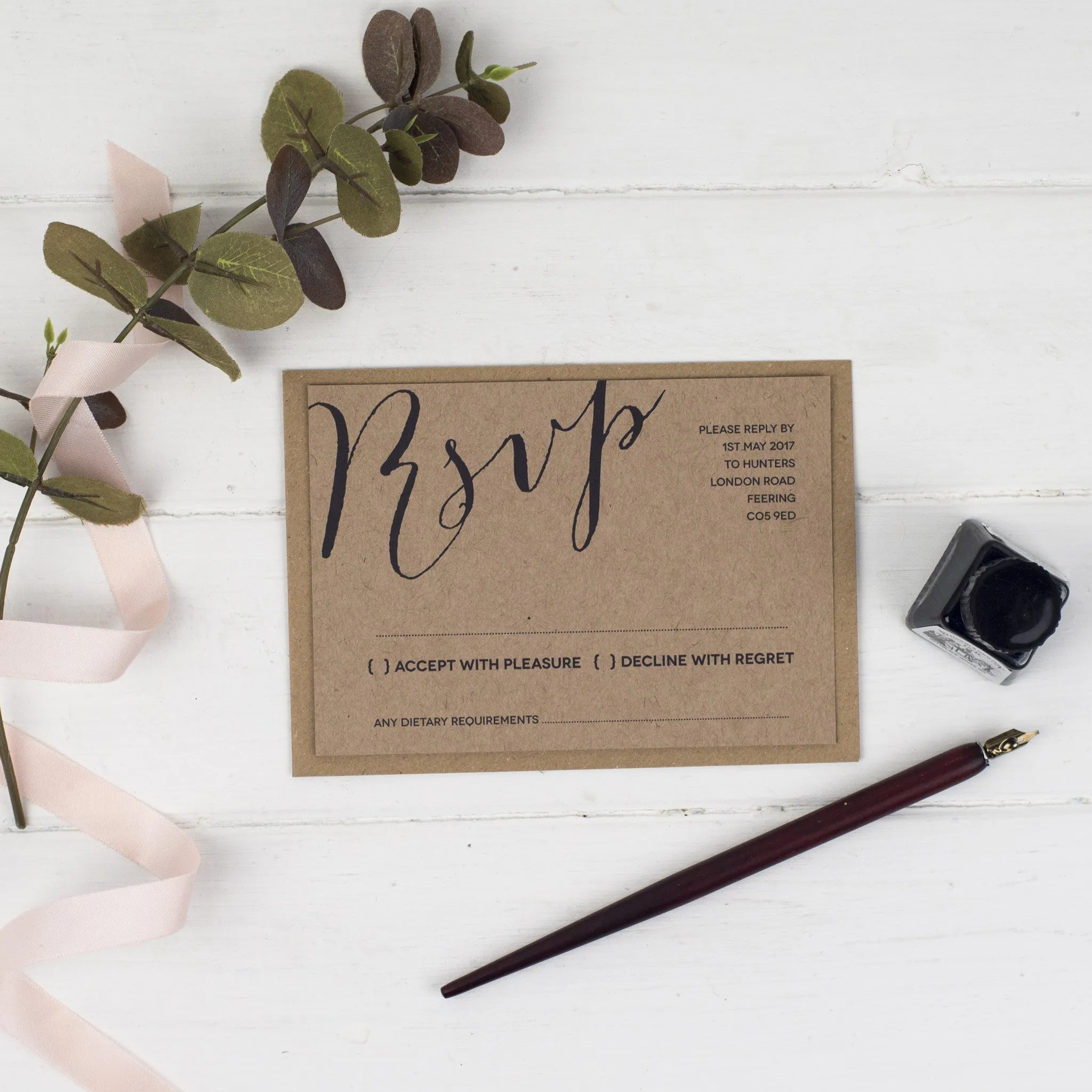 Modern Calligraphy RSVP Card