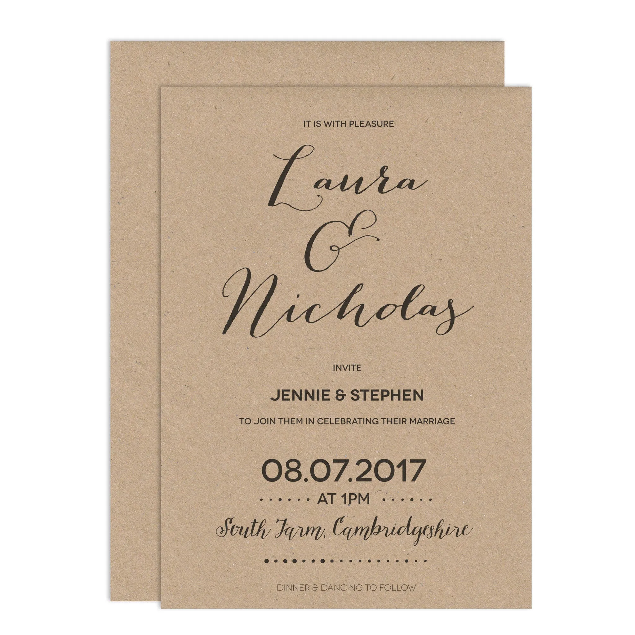 Modern Calligraphy Wedding Invitations