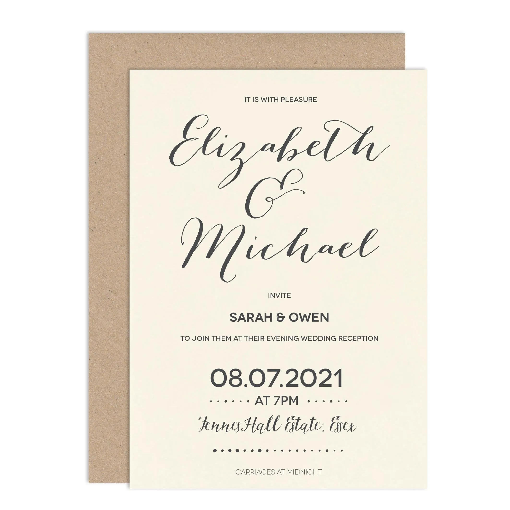 Modern Calligraphy Wedding Invitations