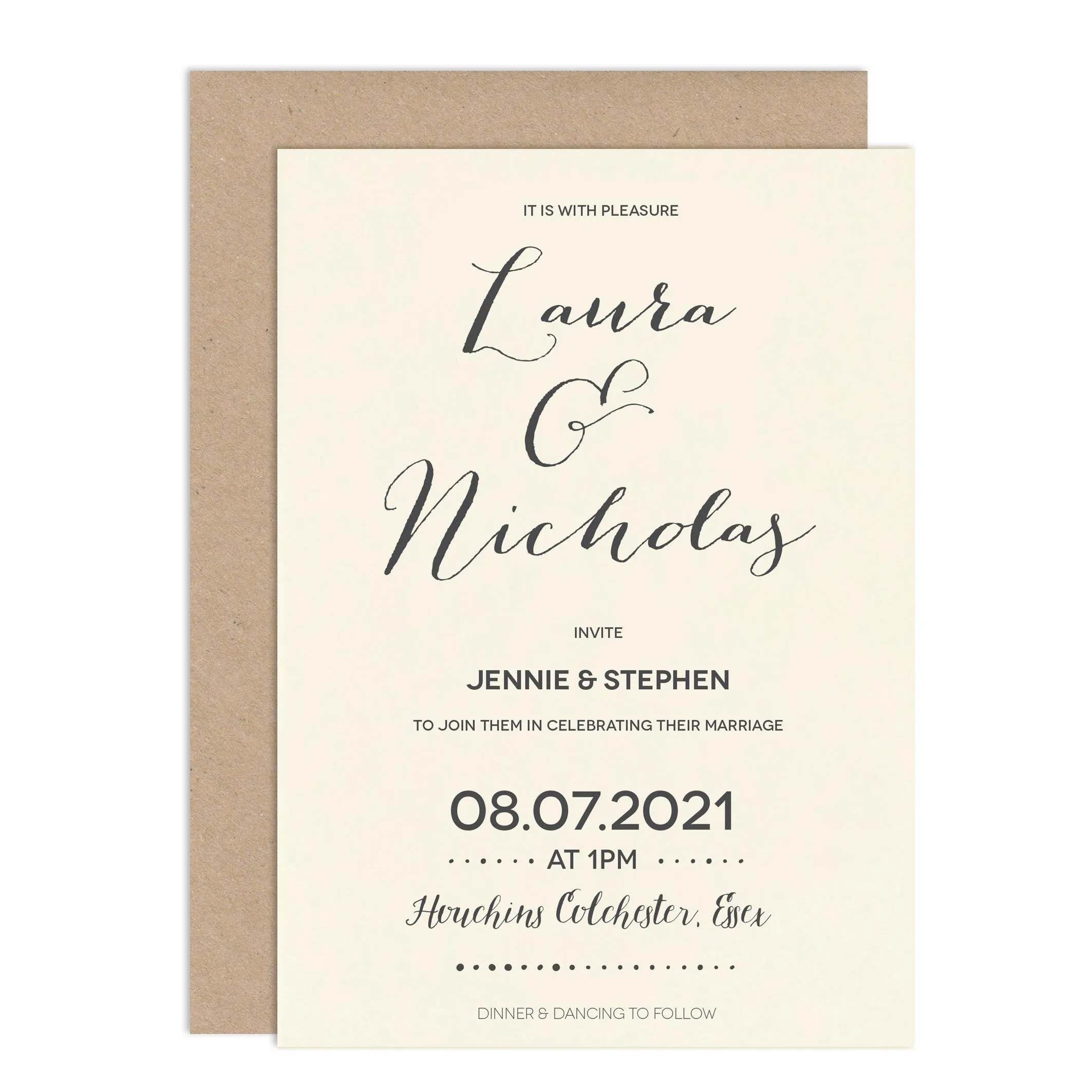 Modern Calligraphy Wedding Invitations