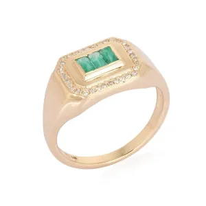 Modern Diamond Signet Ring