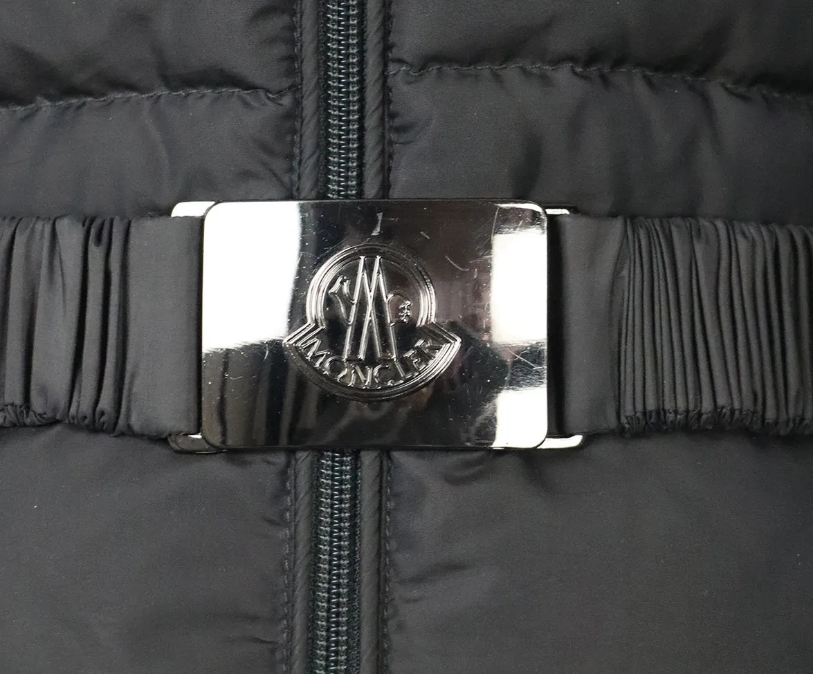 Moncler Black Down Coat w/ Belt sz 4