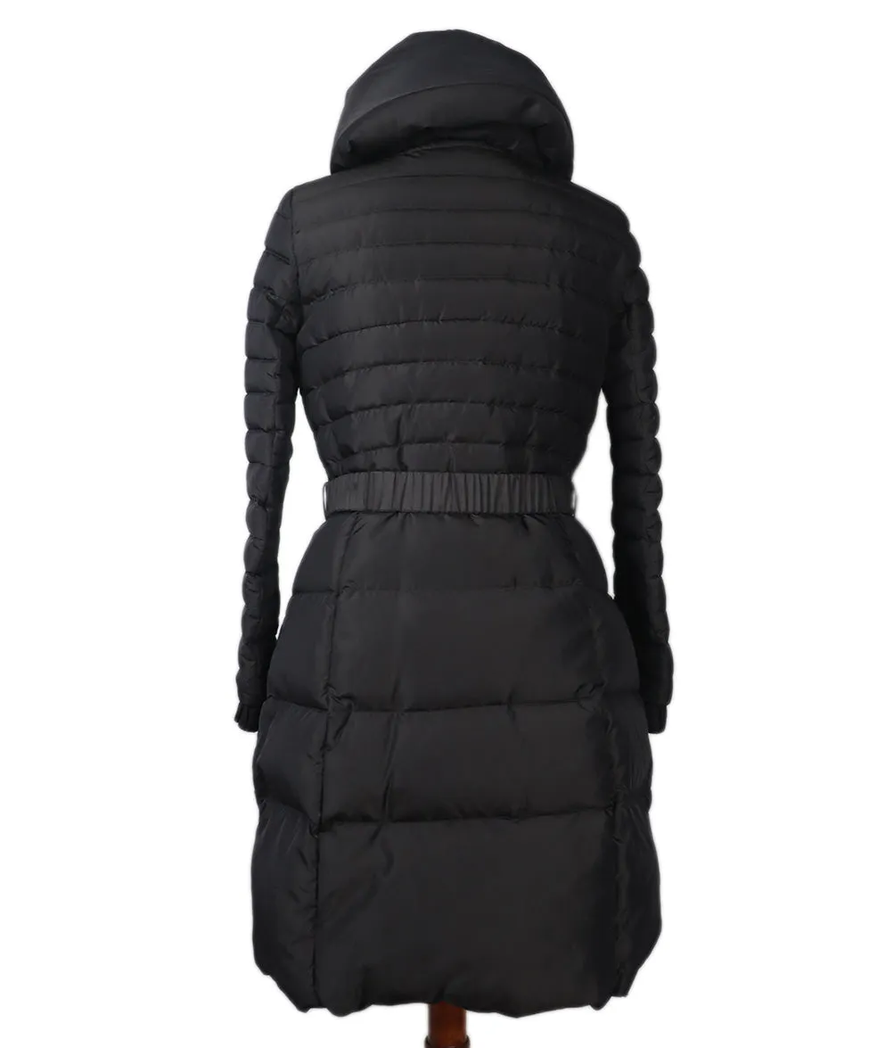 Moncler Black Down Coat w/ Belt sz 4