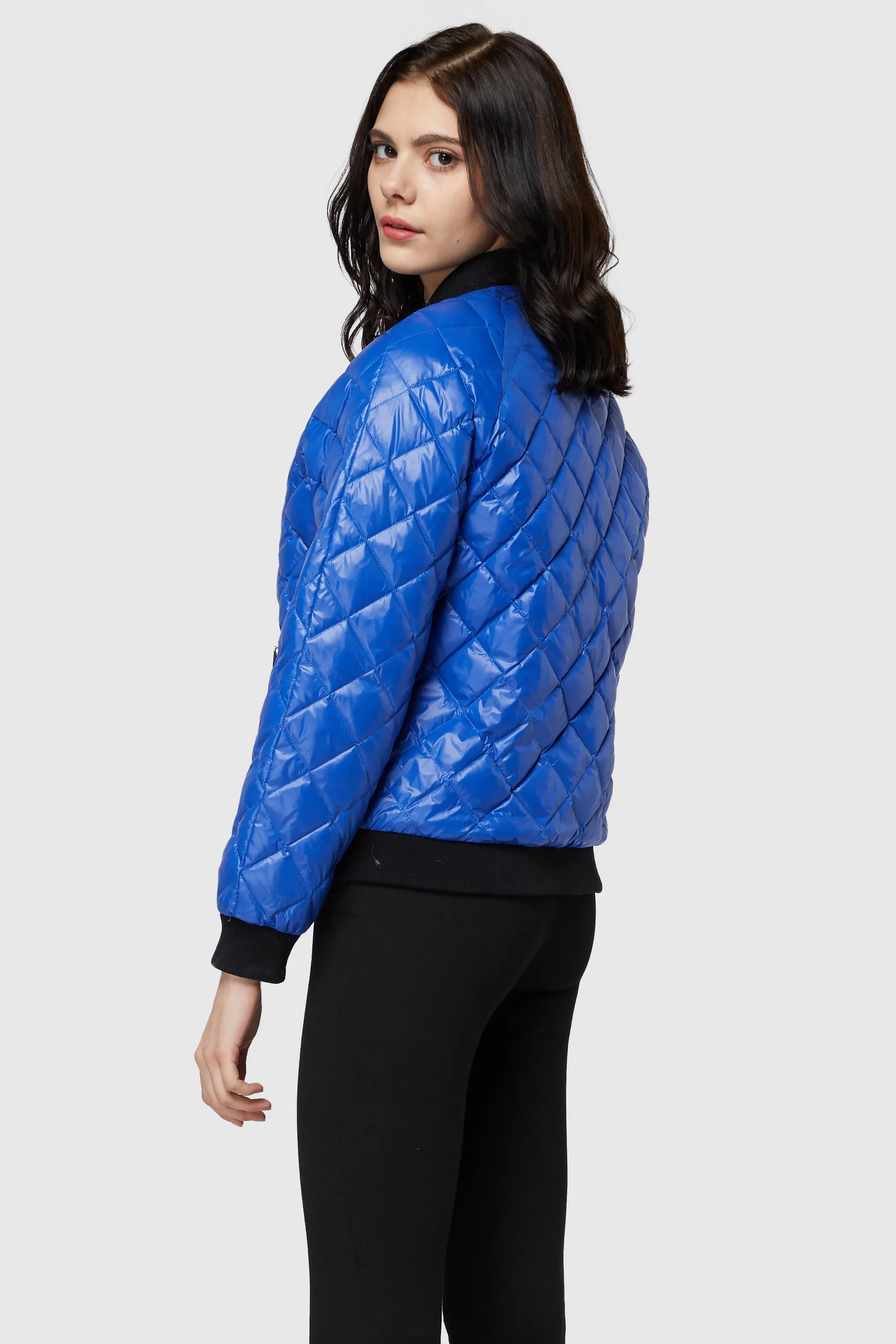 Plaid Style Lightweight Short Down Coat