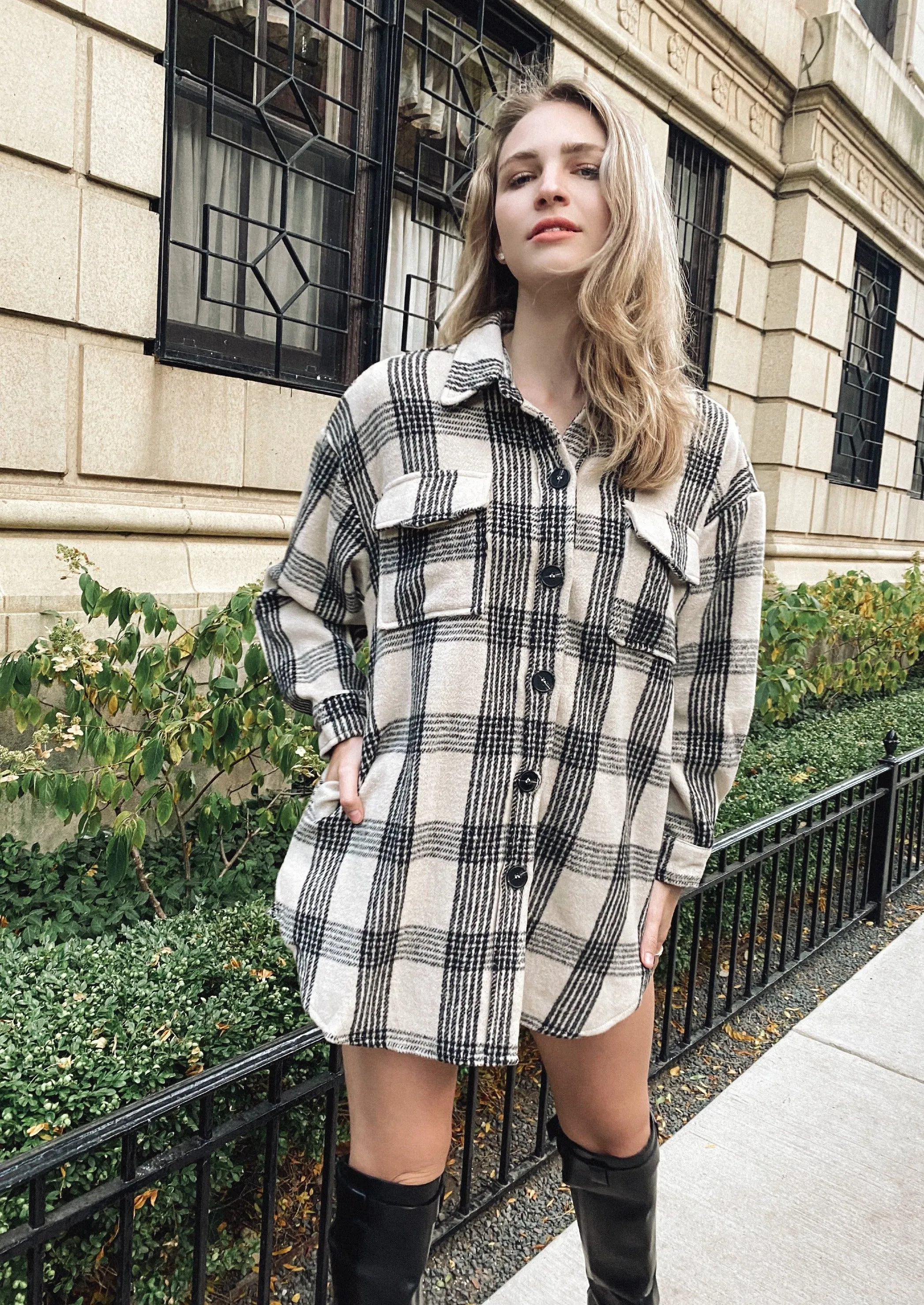 Rimini Tan Flannel Shacket