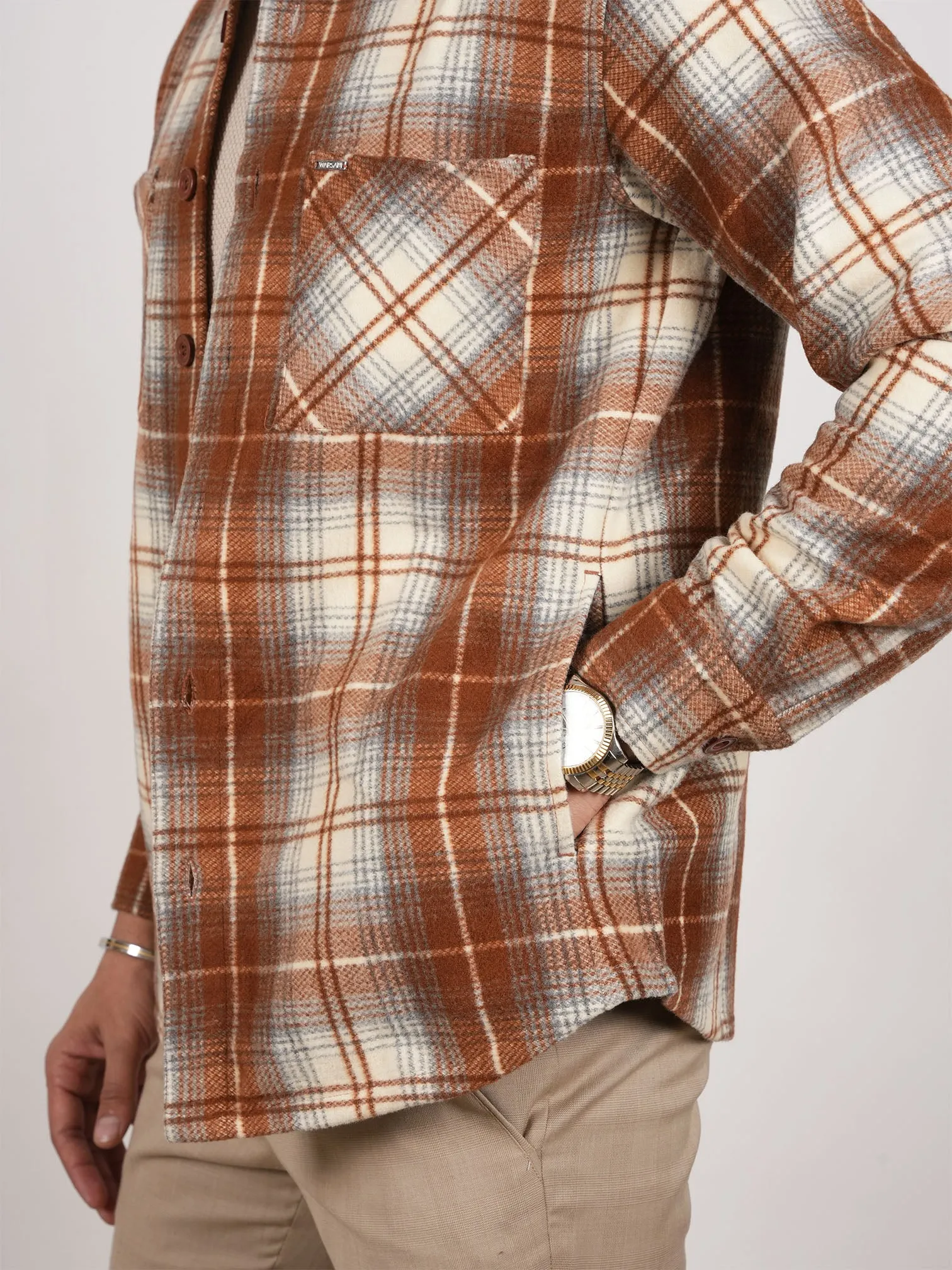Rust Cream 6 Pockets Shacket