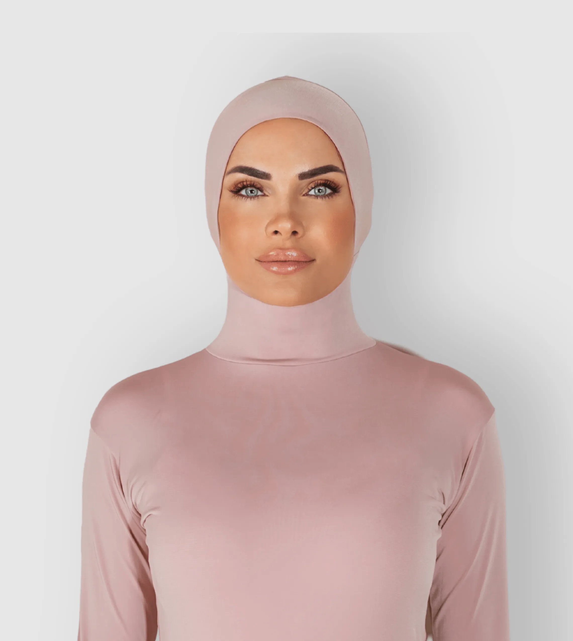 RUUQ Bodysuit Long Sleeve with Hijab Cap - Rose