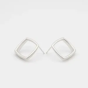 Sheng Zhang 'Curved Curves' Framed Rhombus Earrings