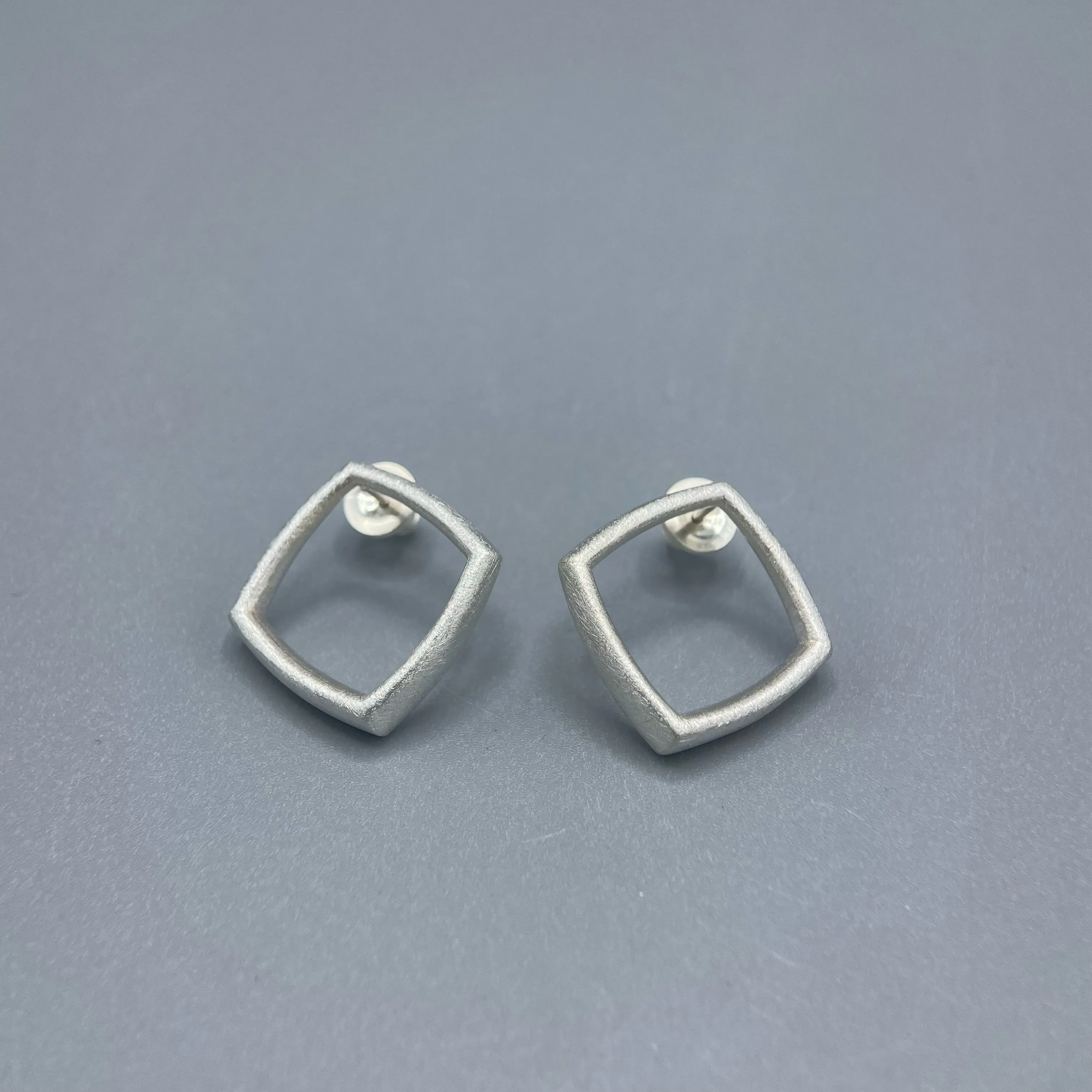 Sheng Zhang 'Curved Curves' Framed Rhombus Earrings