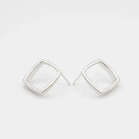 Sheng Zhang 'Curved Curves' Framed Rhombus Earrings