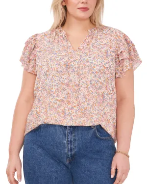 Simone Flutter Sleeve Top | SWEET BLOOMS-151