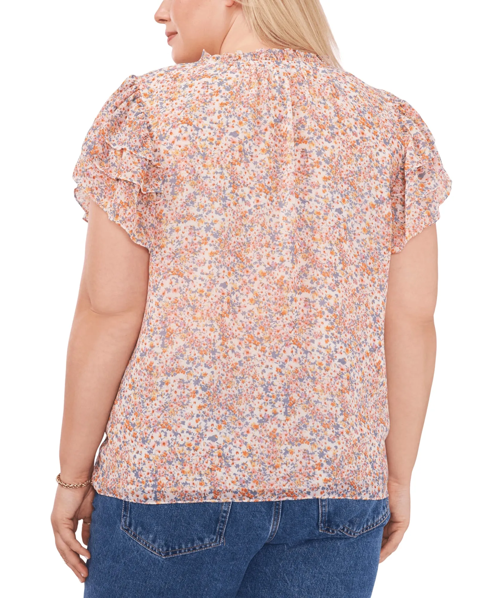 Simone Flutter Sleeve Top | SWEET BLOOMS-151