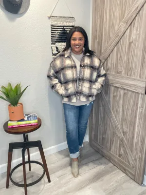 Size XL Saltwater Luxe Boxy Plaid Cropped Jacket
