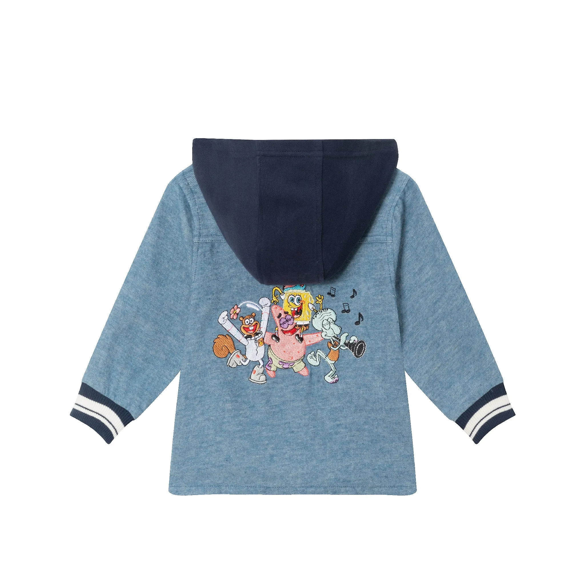 SpongeBob SquarePants™ x Andy & Evan® | Infant Embroidery Shellebration Brushed Washed Oxford Hooded Shacket Set