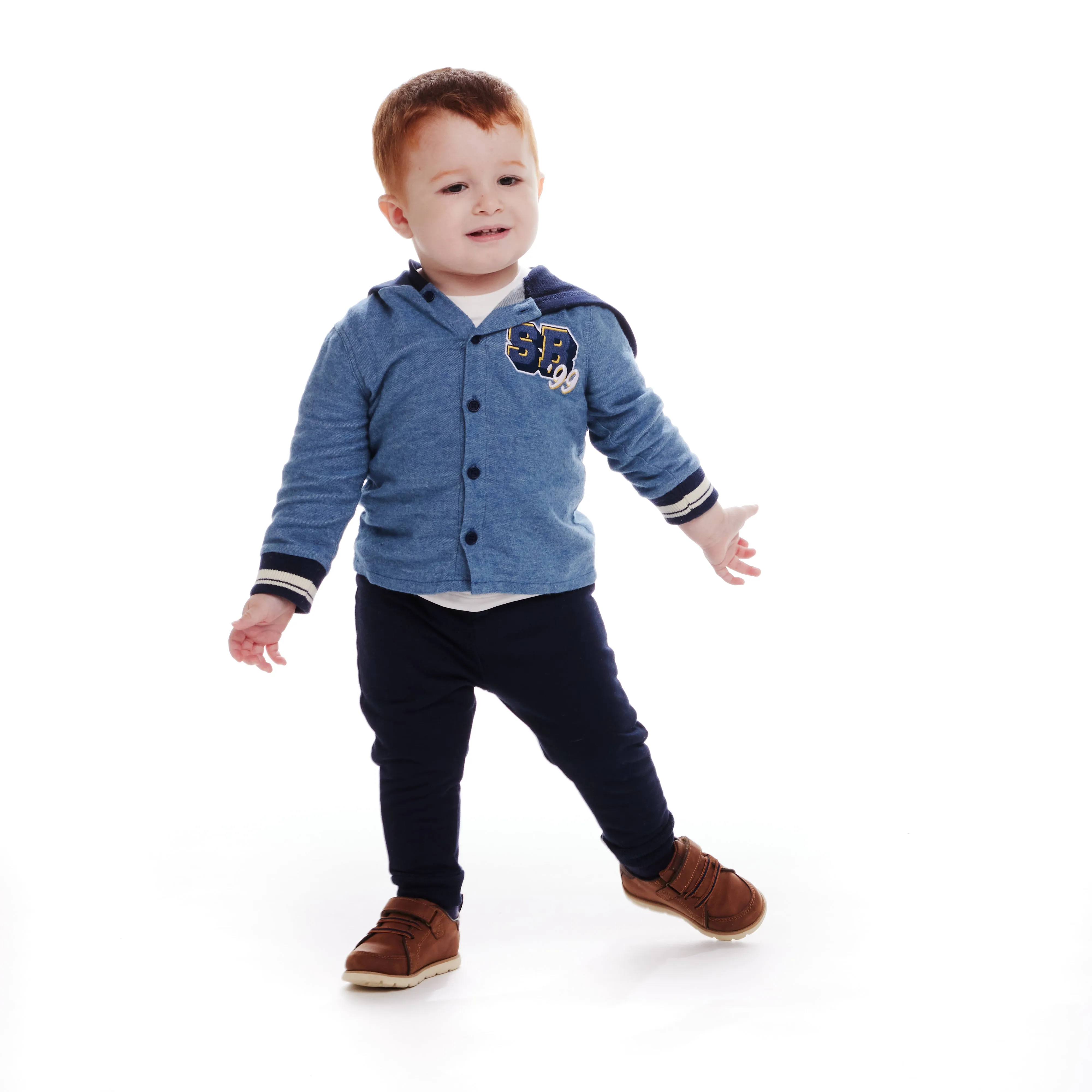 SpongeBob SquarePants™ x Andy & Evan® | Infant Embroidery Shellebration Brushed Washed Oxford Hooded Shacket Set