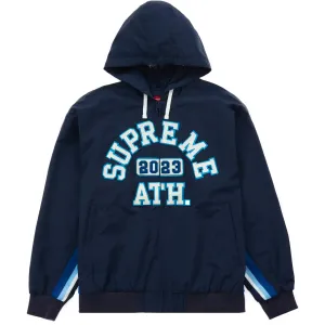 Supreme Applique Navy Hooded Track Jacket