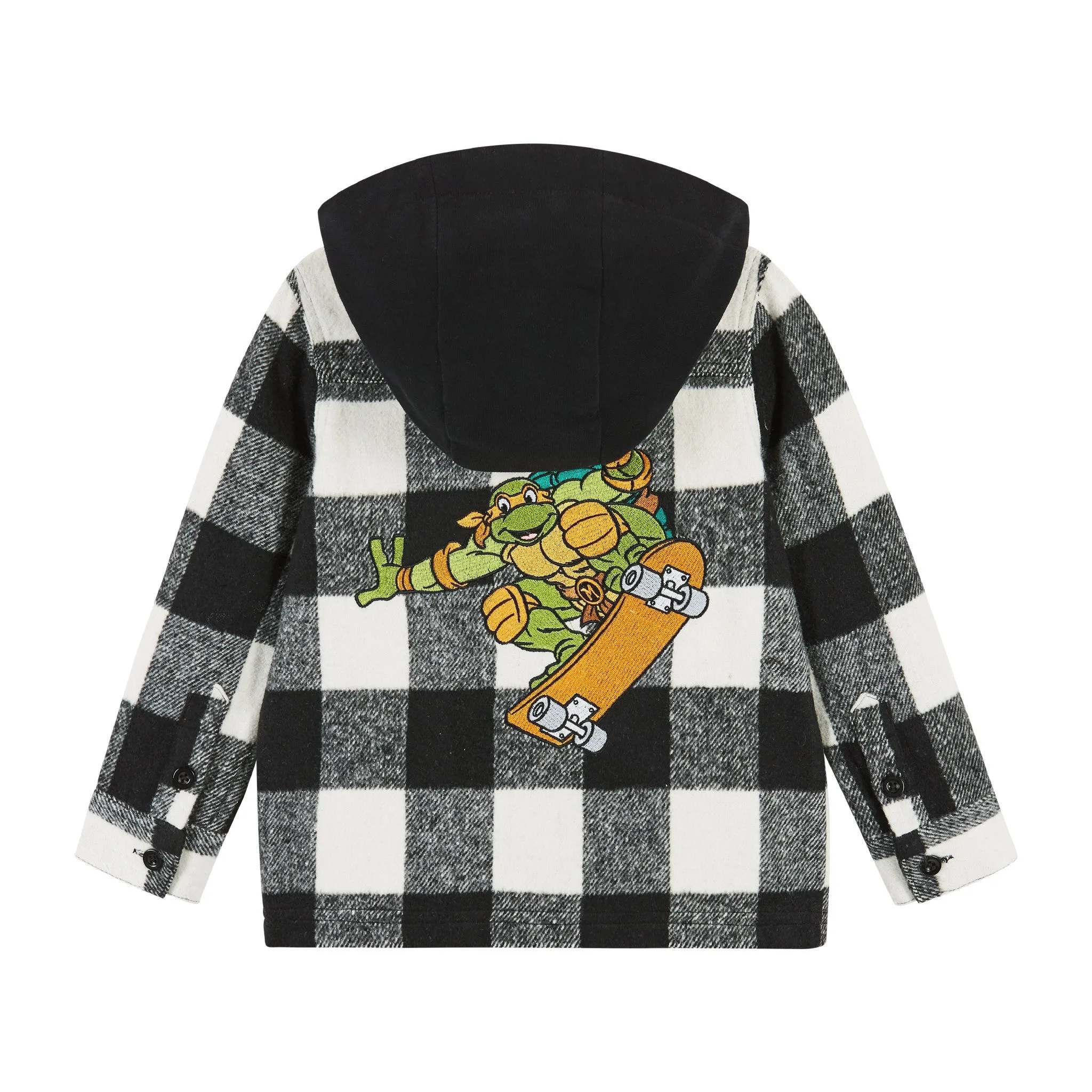 TMNT x Andy & Evan® | Buffalo Check Shacket | Black & Grey