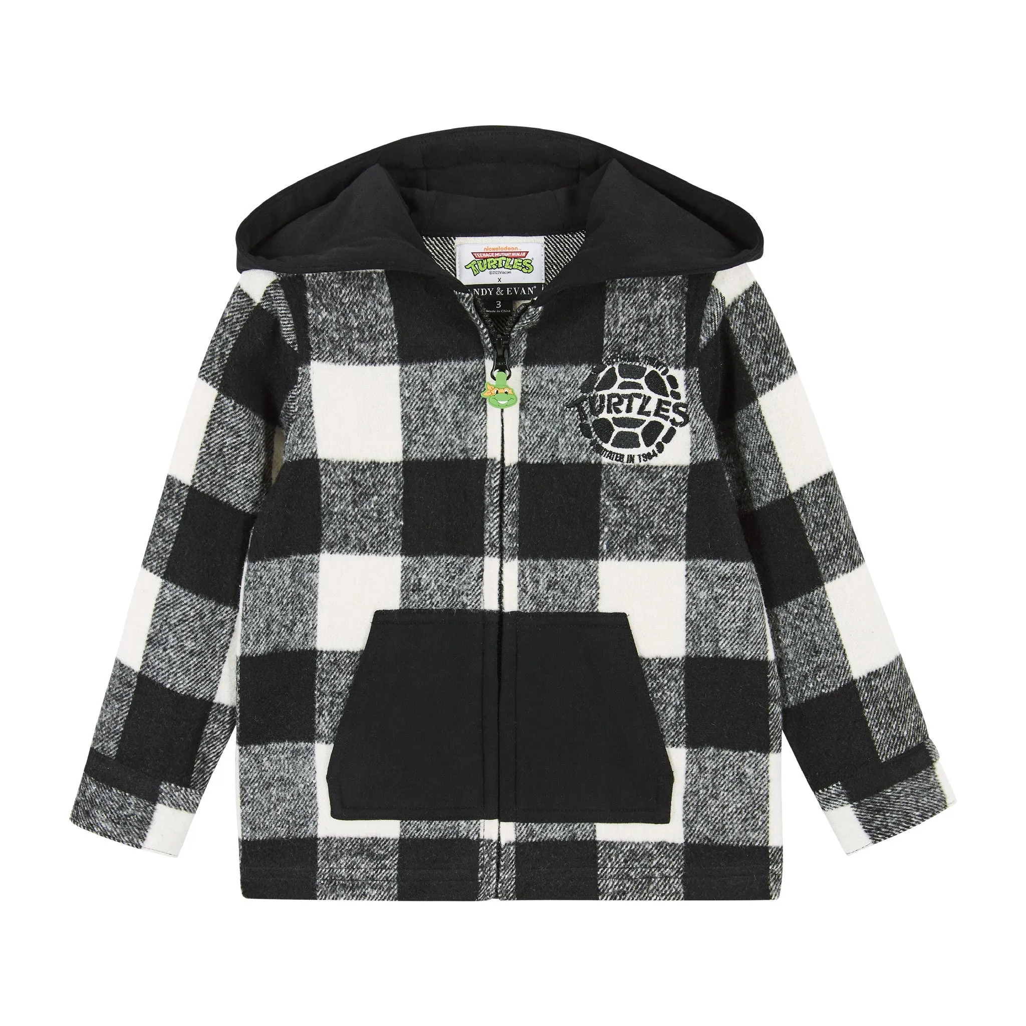 TMNT x Andy & Evan® | Buffalo Check Shacket | Black & Grey