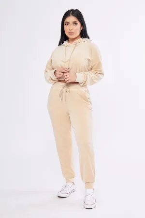 Velour Crop Top & Jogger Set
